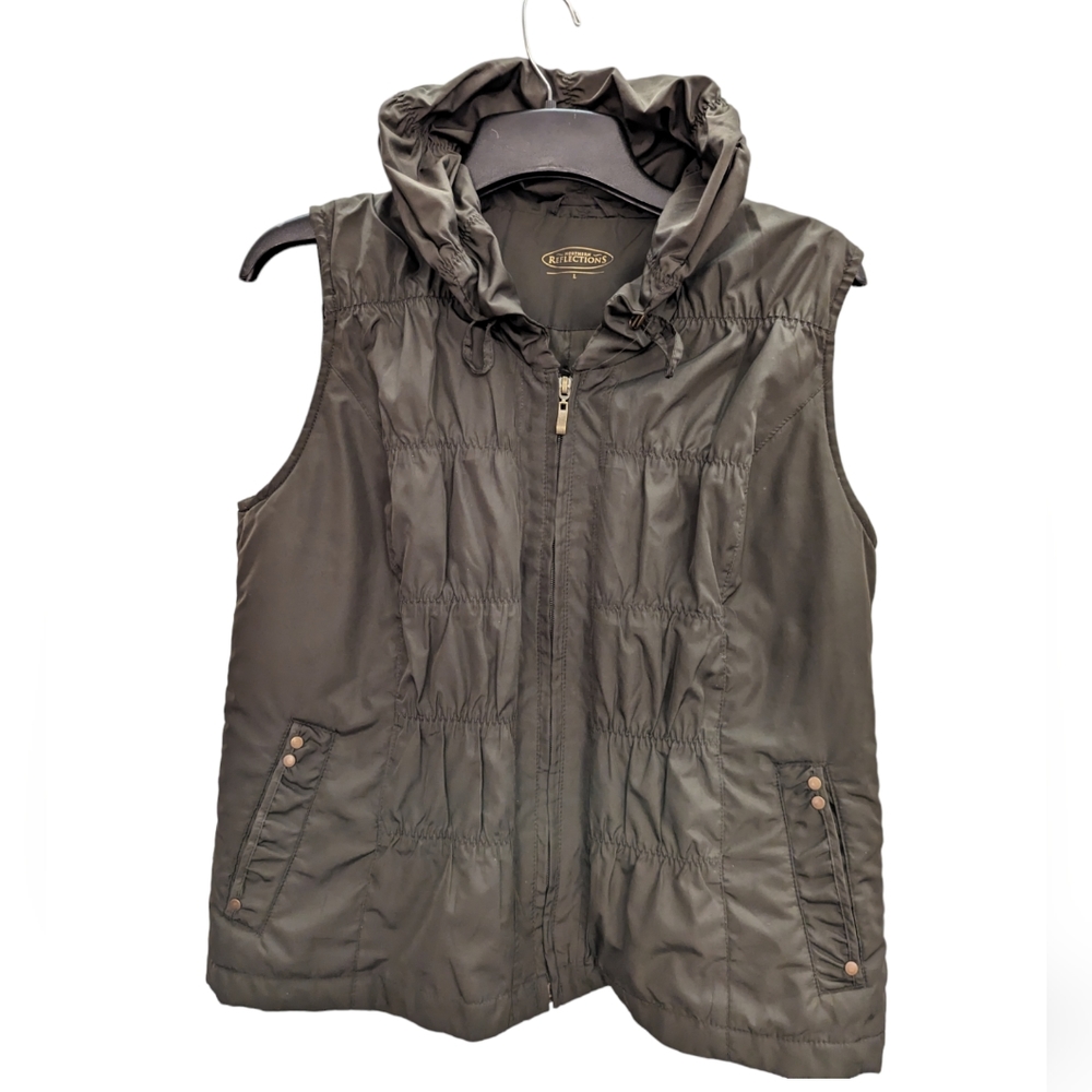Northern Reflections Shell Vest with Stand Up Collar, Size Large